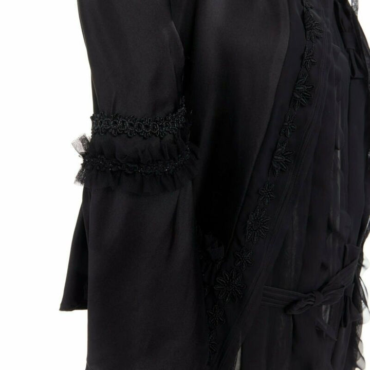 runway COMME DES GARCONS Broken Bride AW05 black victorian ruffle silk dress S