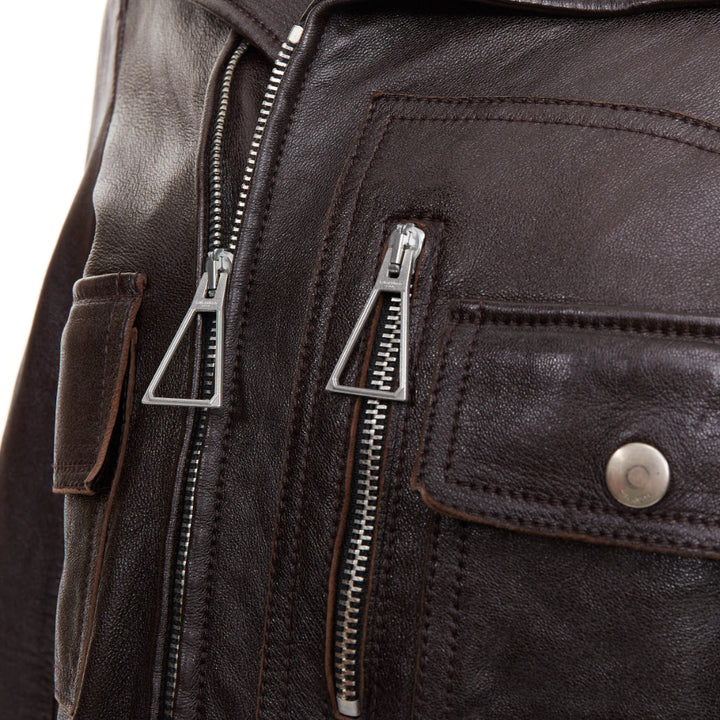 SAINT LAURENT 2016 black lambskin triangular zipper cropped biker jacket FR38