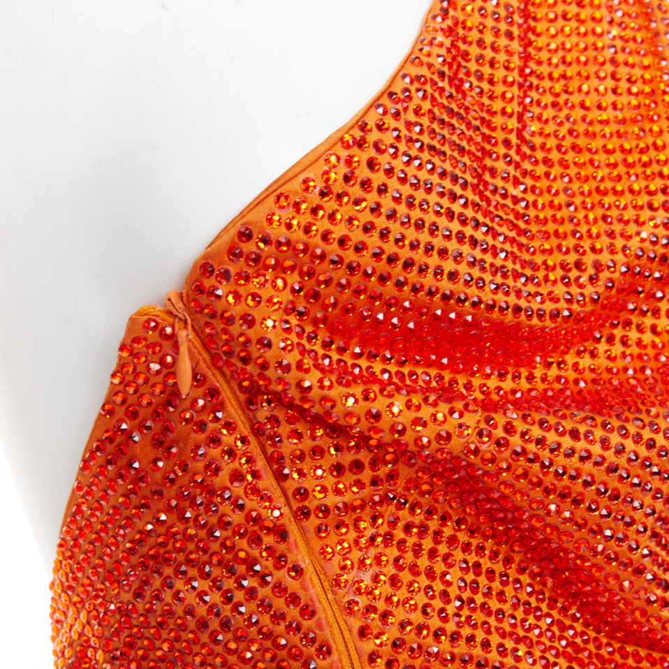 rare ALEXANDRE VAUTHIER COUTURE AW2018 Runway orange strass crystal  dress