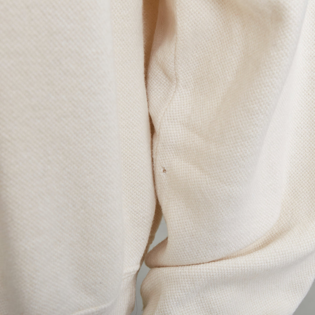 GIORGIO ARMANI cream wool blend button neck long sleeve sweater