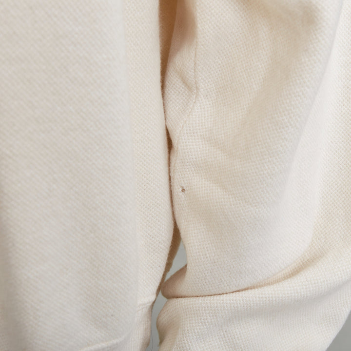 GIORGIO ARMANI cream wool blend button neck long sleeve sweater