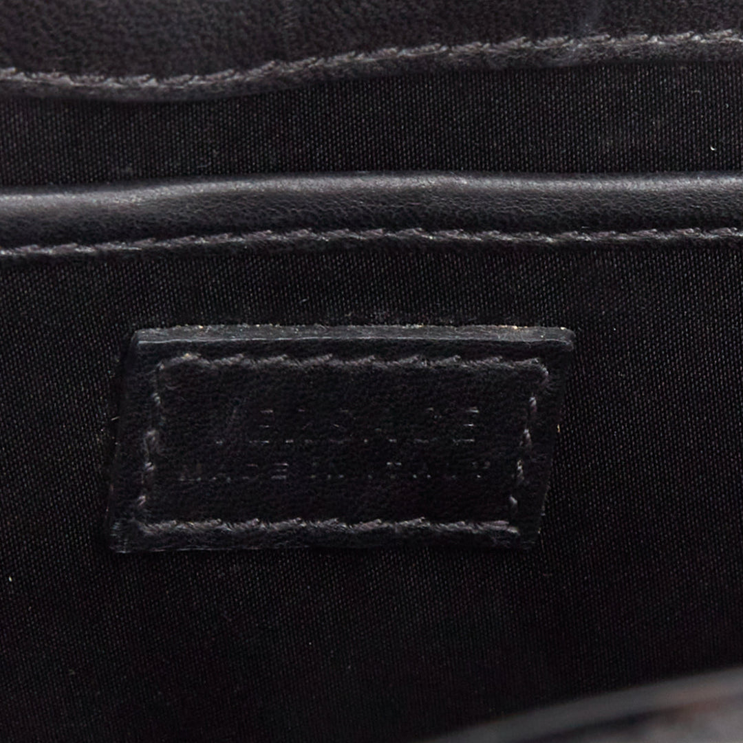 VERSACE black patent leather Signature Medusa lock mini satchel bag