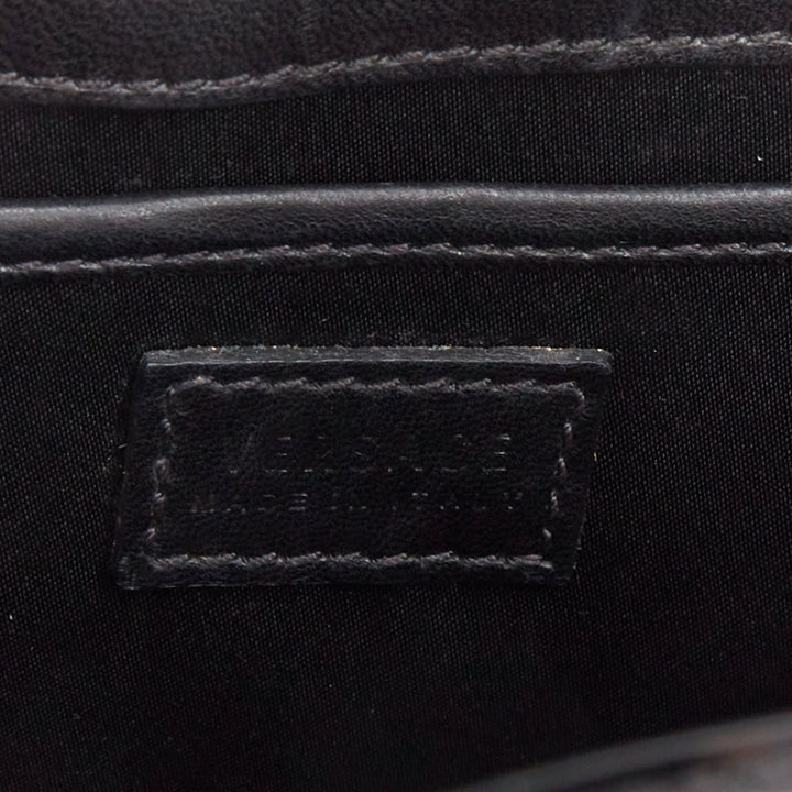 VERSACE black patent leather Signature Medusa lock mini satchel bag