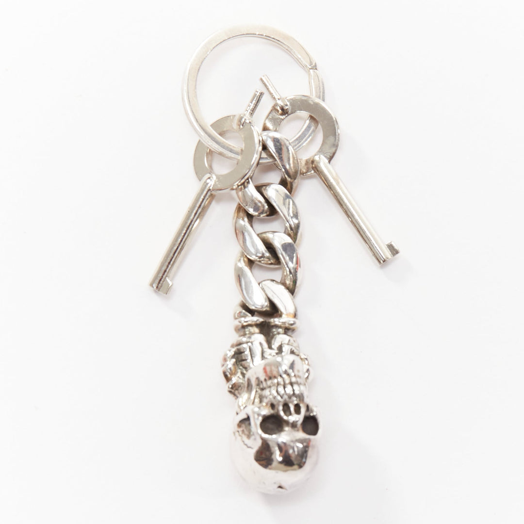 rare CHROME HEARTS 925 sterling silver handcuff bangle skull keychain