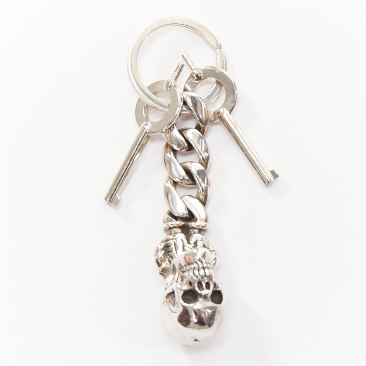 rare CHROME HEARTS 925 sterling silver handcuff bangle skull keychain