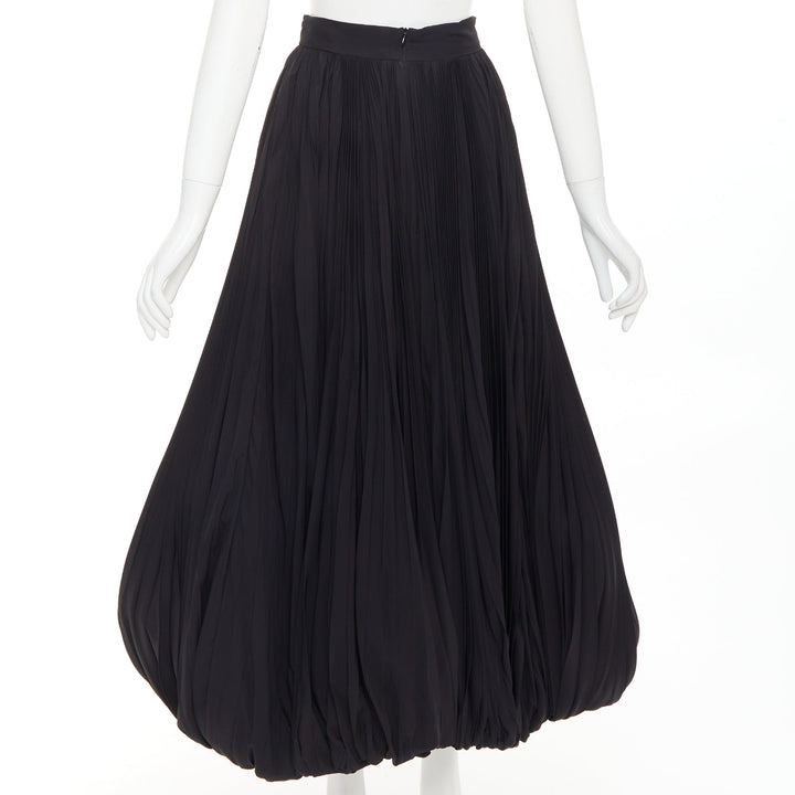 rare ALEXANDRE VAUTHIER COUTURE black pleated voluminous bubble hem skirt