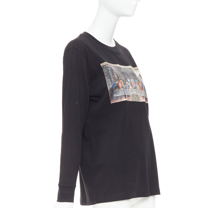 SARA SHAKEEL X BROWNS black cotton The Last Supper crystal dusted top S