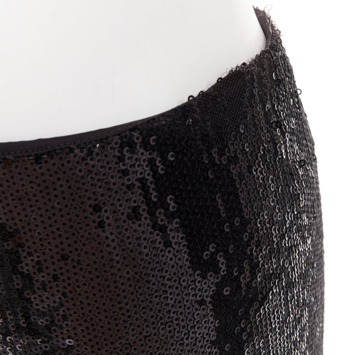 ALEXANDRE VAUTHIER black pailette sequins stretchy legging pants