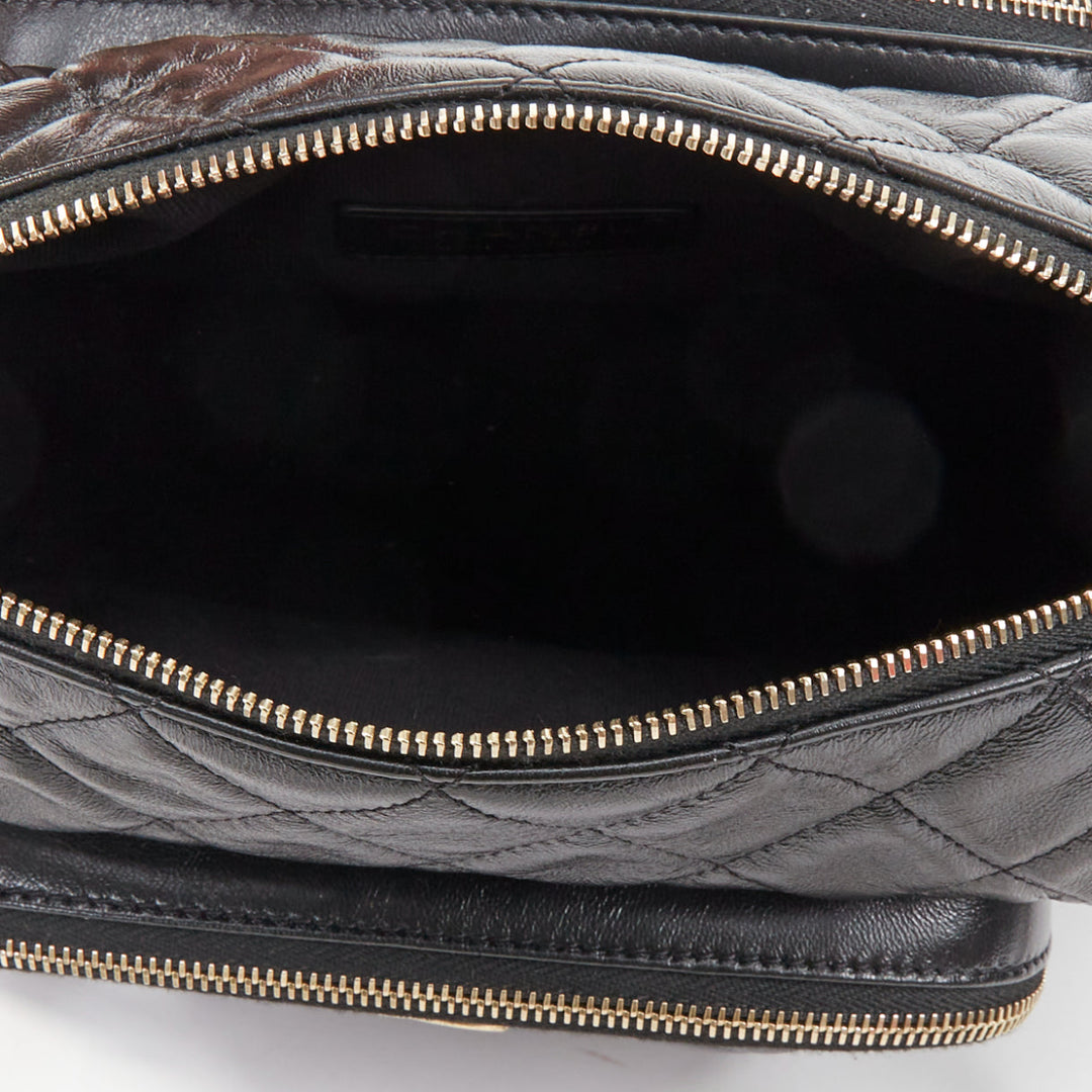 CHANEL 2024 Multi-Pocket Camera Case black quilted lambskin gold hardware bag