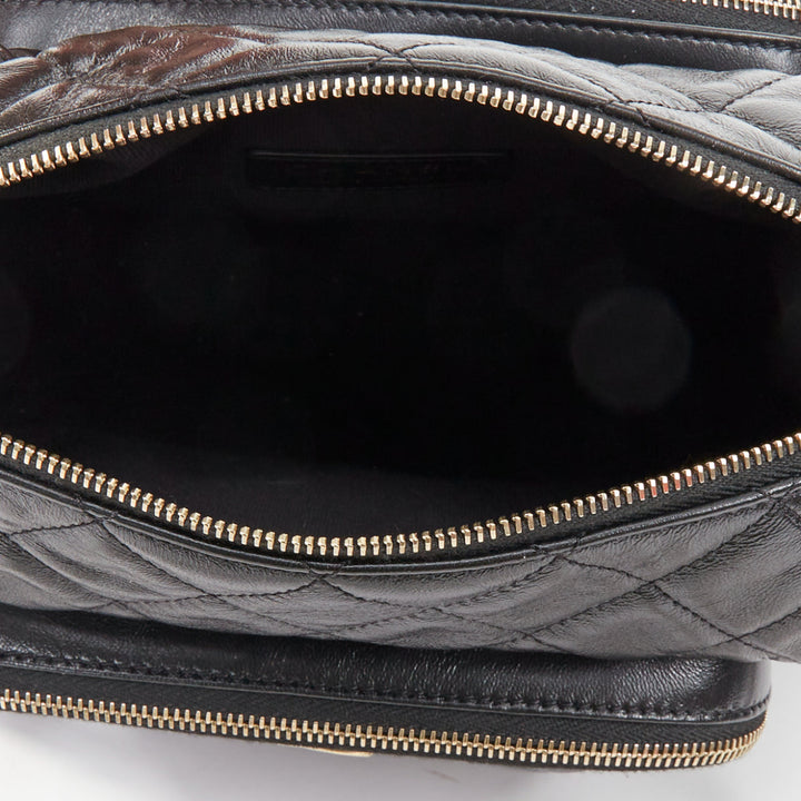 CHANEL 2024 Multi-Pocket Camera Case black quilted lambskin gold hardware bag