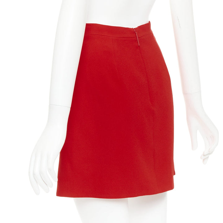 CHRISTOPHER KANE red heart embroidered cut out side A-line skirt UK8 S