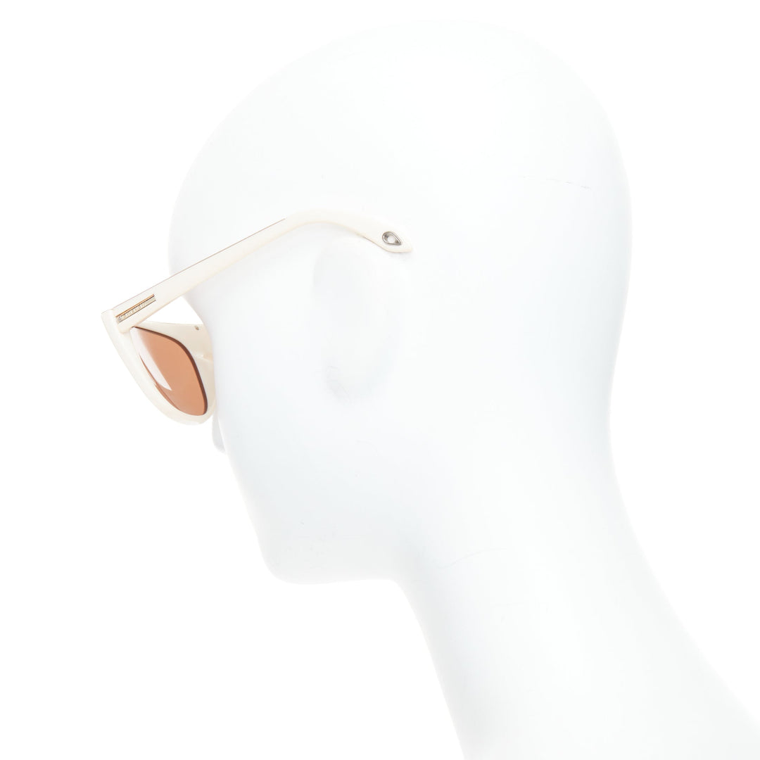 GIVENCHY SGV883 cream acetate gold top logo sunglasses