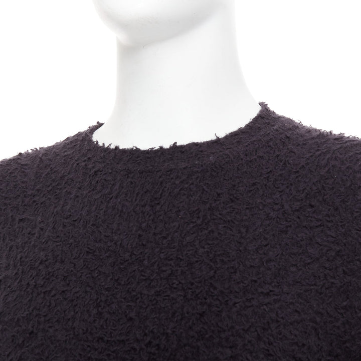 DANILO PAURA 2020 Errol black shaggy cotton pullover sweater  S