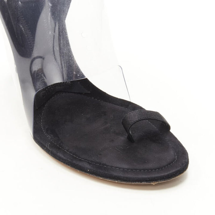 ALEXANDER WANG clear PVC black strappy slingback mule sandal EU38.5