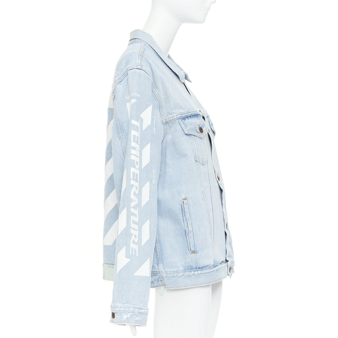 OFF-WHITE Virgil Abloh 2013 Temperature print blue white washed denim jacket M