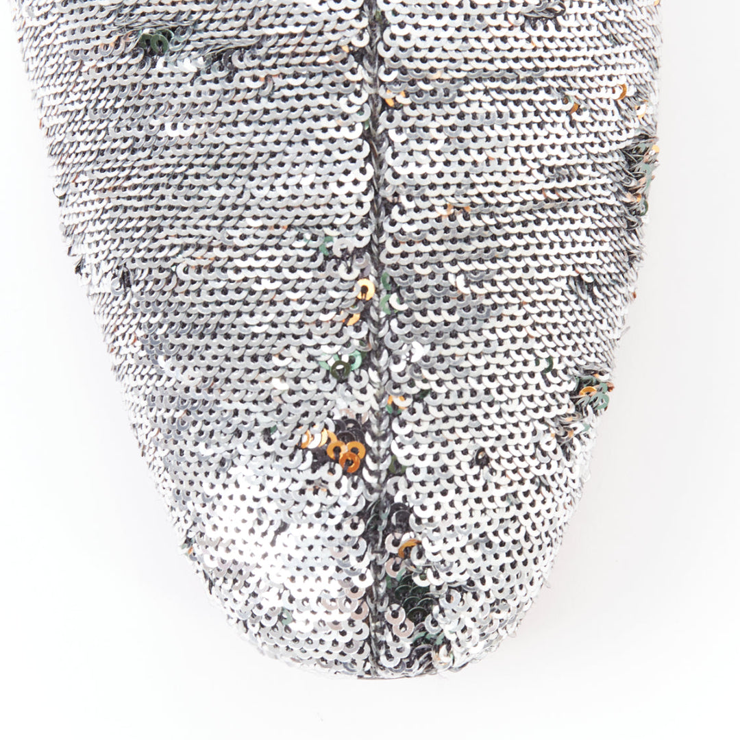 CHRISTIAN LOUBOUTIN Huston Sequin 40 silver multi sequin zipped ankle boots EU43