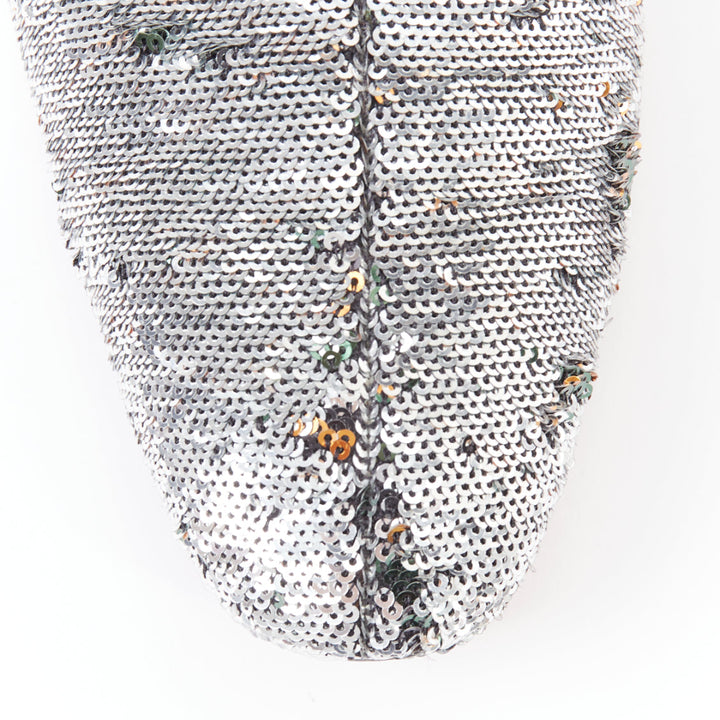 CHRISTIAN LOUBOUTIN Huston Sequin 40 silver multi sequin zipped ankle boots EU43