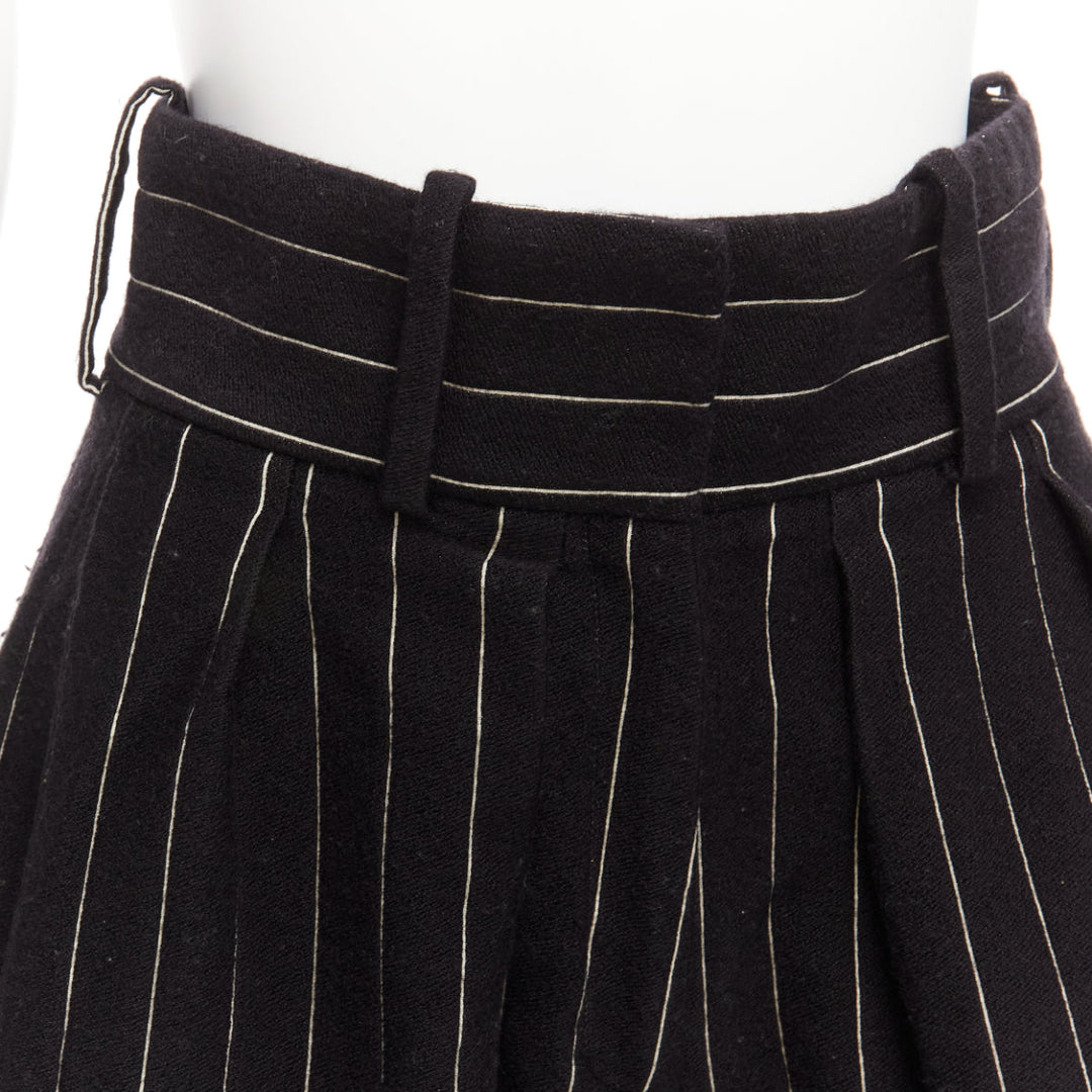 JW ANDERSON black white wool blend pinstripe wide leg culotte UK6 XS