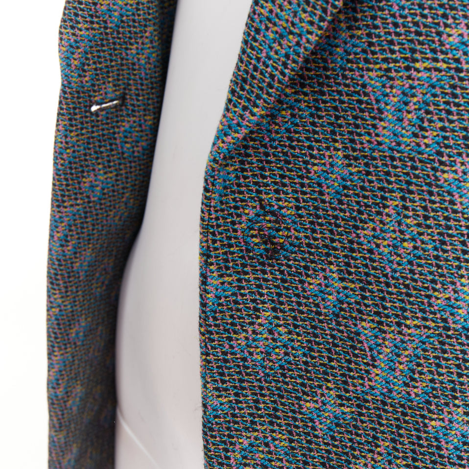 LOUIS VUITTON 2023 blue monogram wool jacquard single breasted blazer FR38 M