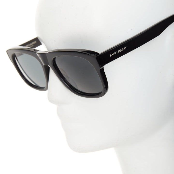 SAINT LAURENT 2022 SL558 black bold square glossy acetate sunglasses shades