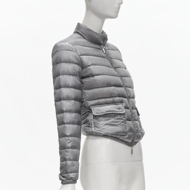 MONCLER Lans Giubbotto grey down feather padded puffer jacket US0 XS