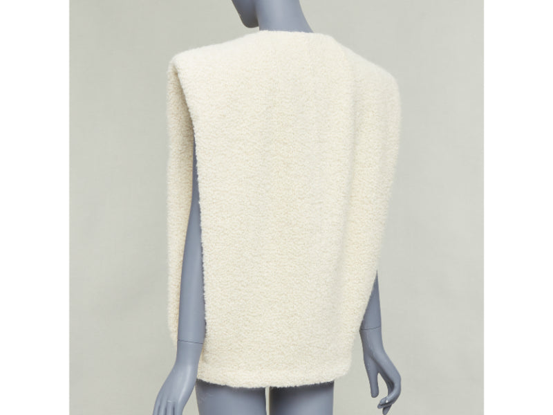 ISABEL MARANT Gwendalia cream wool boucle boxy vest gilet FR34 XS