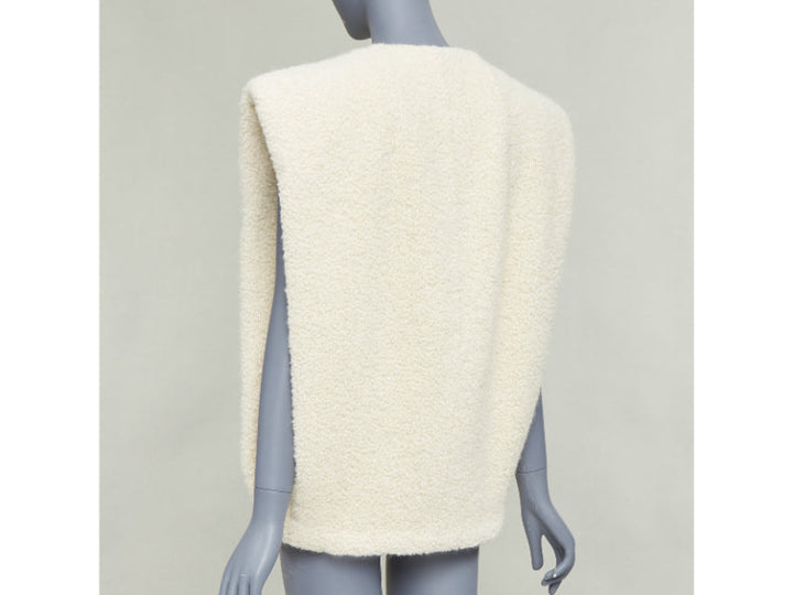 ISABEL MARANT Gwendalia cream wool boucle boxy vest gilet FR34 XS