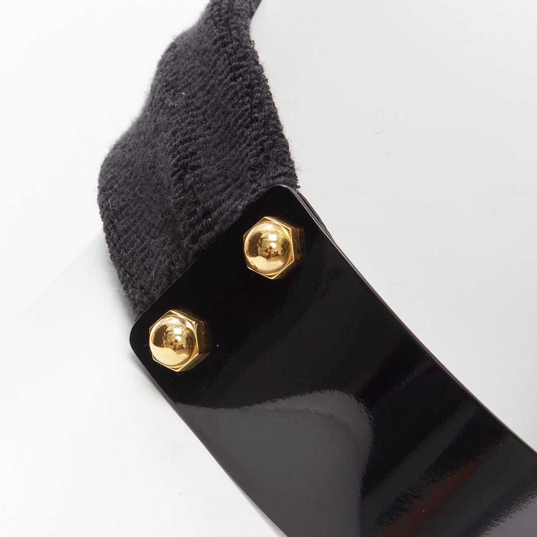 SACAI AMBUSH black gold navy metal studs terrycloth cuff XL choker set