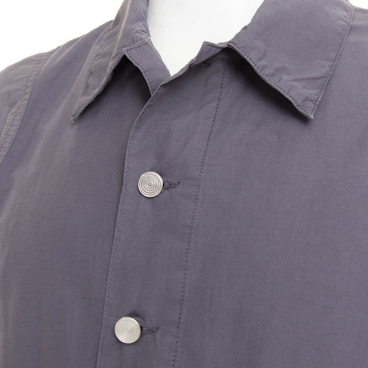NAMACHEKO 2022 Lupon grey cotton linen silver D-ring utilitarian shirt jacket L