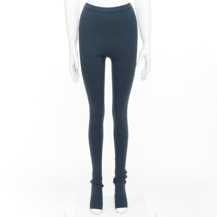 MAISON MARGIELA dark green 100% wool 4 stitches knitted pants M