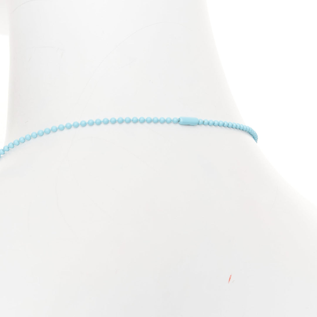 CHROME HEARTS 2019 Silichrome CH Cross Necklace sky blue silicone necklace