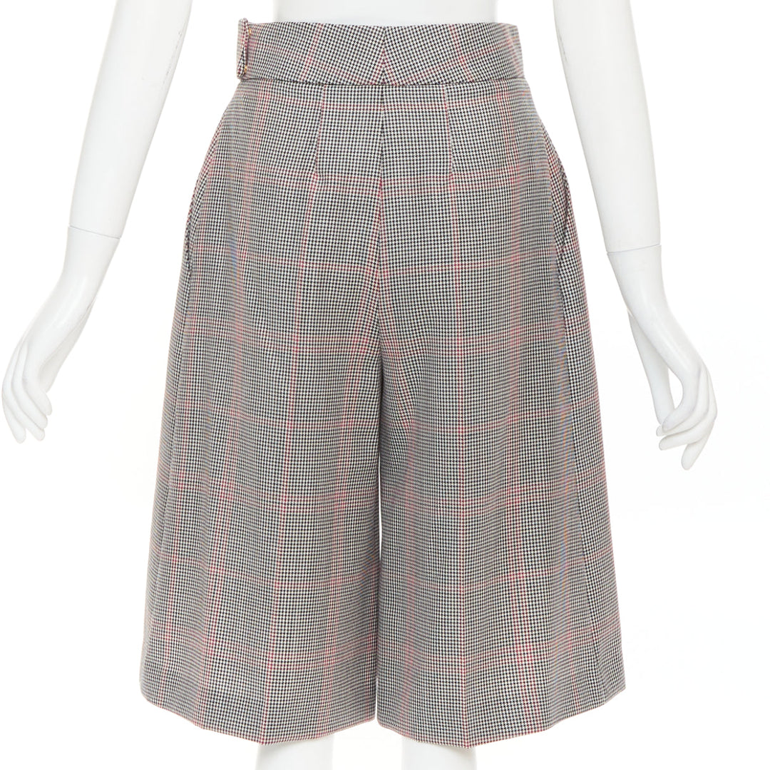 ALEXANDRE VAUTHIER COUTURE SS2021 Runway grey red glen plaid bermuda shorts