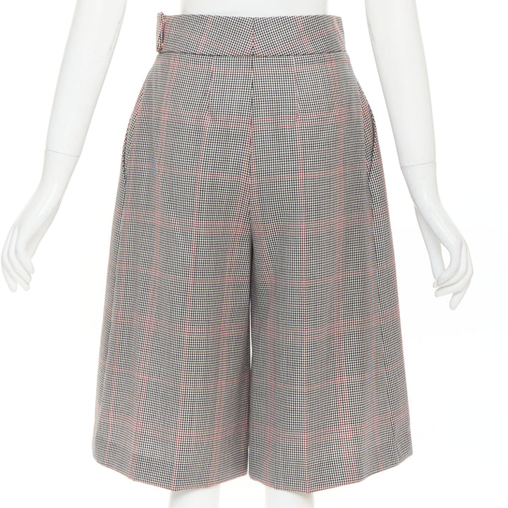 ALEXANDRE VAUTHIER COUTURE SS2021 Runway grey red glen plaid bermuda shorts