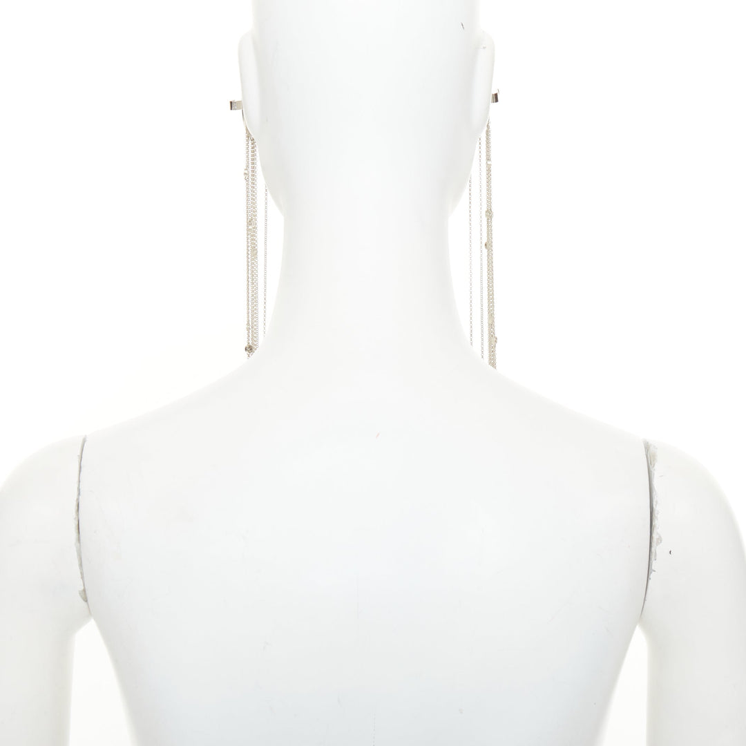 rare GUCCI 2019 Runway goth punk silver chain fringe ear cuff nose pad mask