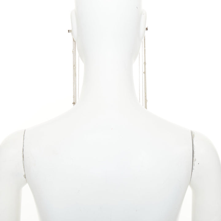 rare GUCCI 2019 Runway goth punk silver chain fringe ear cuff nose pad mask