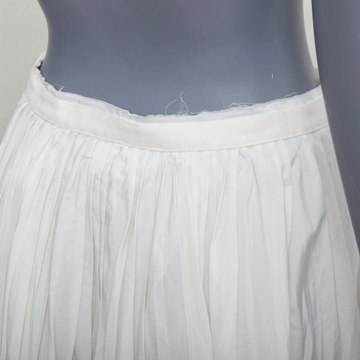 BOY BAND OF OUTSIDER white silk cotton pleated midi skirt US0 XS