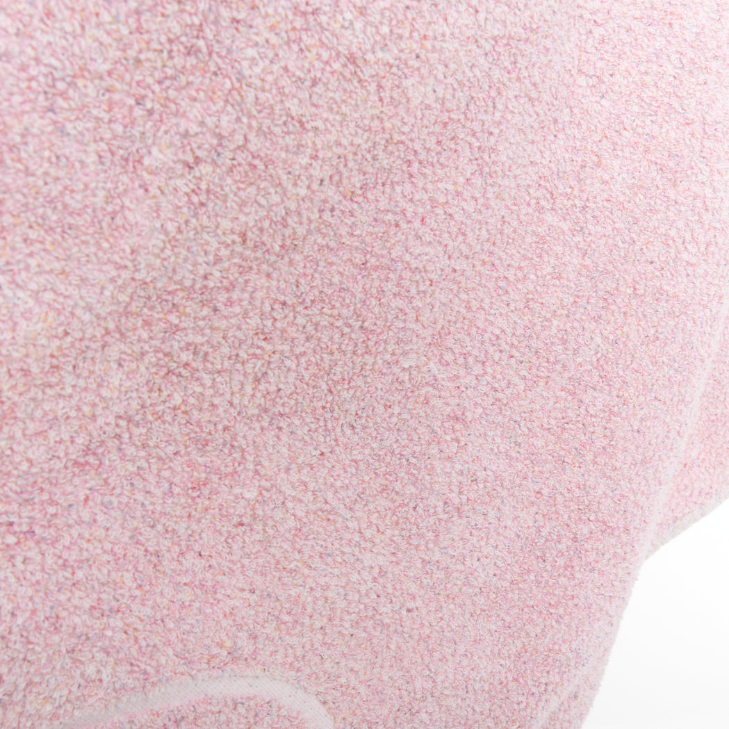 CHANEL Vintage Cruise pink cotton boucle white CC logo fringe trim beach towel