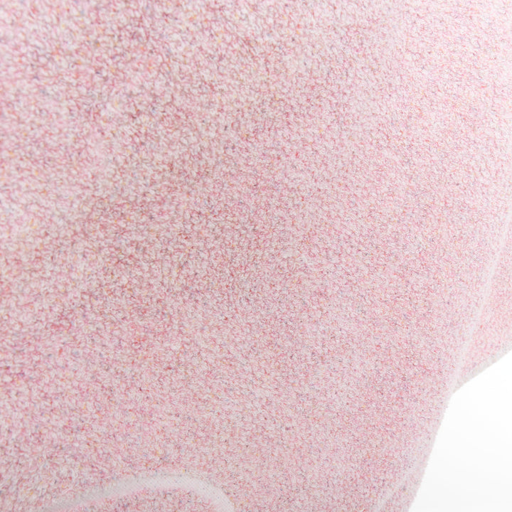 CHANEL Vintage Cruise pink cotton boucle white CC logo fringe trim beach towel