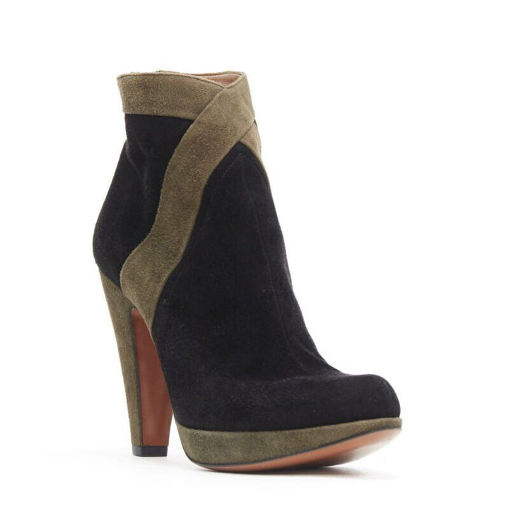 Female mannequin wearing Alaia by Azzedine Alaia Black Suede Women Boots in Size EU36 | Available at JHROP