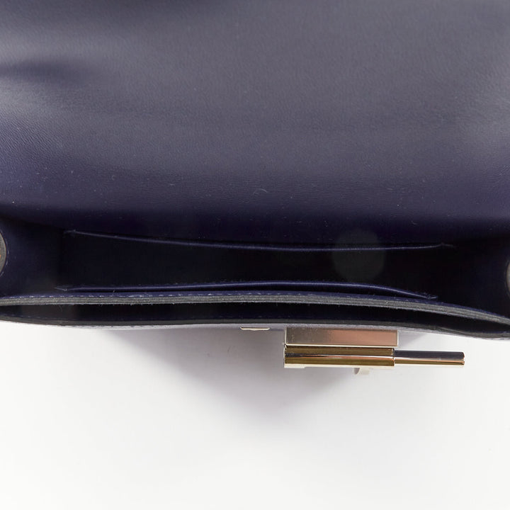 HERMES Runway Verrou Chaine Mini deep blue chevre leather shoulder handbag bag