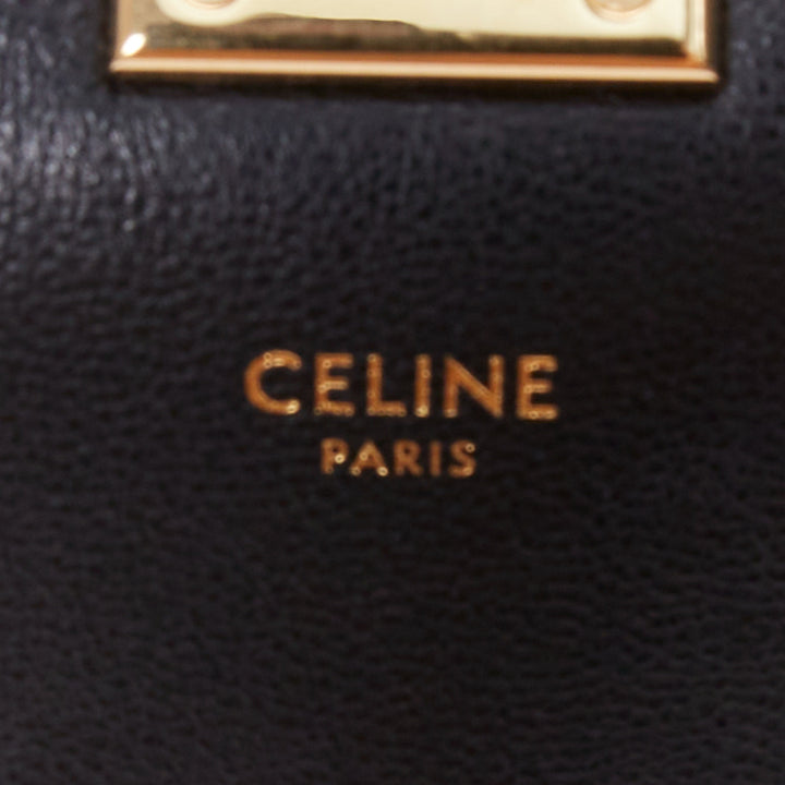 CELINE C Bag Runway black gold scaled leather fringe C clasp crossbody box bag