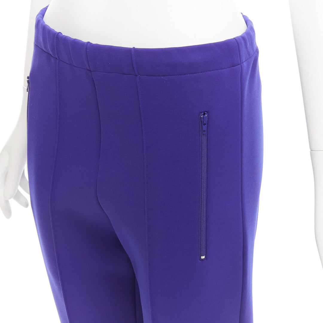 BALENCIAGA 2016 cobalt blue dart seam zip pockets stirrup jogger pants FR36 S