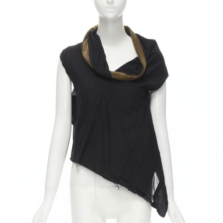 Female mannequin wearing Junya Watanabe 2004 Runway Black Cotton Women Top in Size  M | Available at JHROP