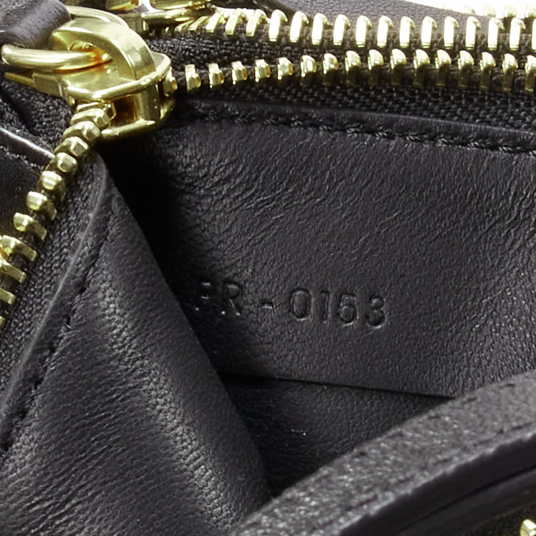 OLD CELINE Small Trio brown scaled leather detachable shoulder pouch bag