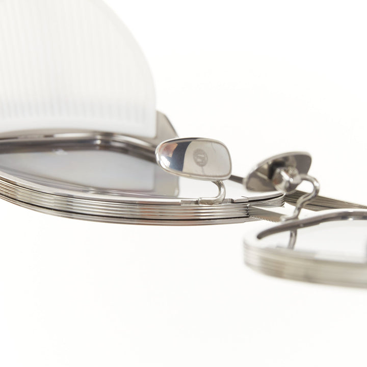 LINDA FARROW 2026 Baret Explorer LFL1631 white gold titanium shield sunglasses
