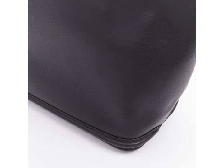 ALEXANDER MCQUEEN black calfskin leather silver skull lock tote bag