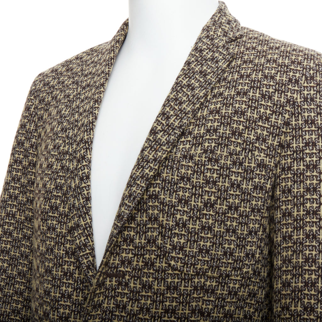 MAISON MARGIELA brown wool tweed 3 pocket blazer jacket IT48 M