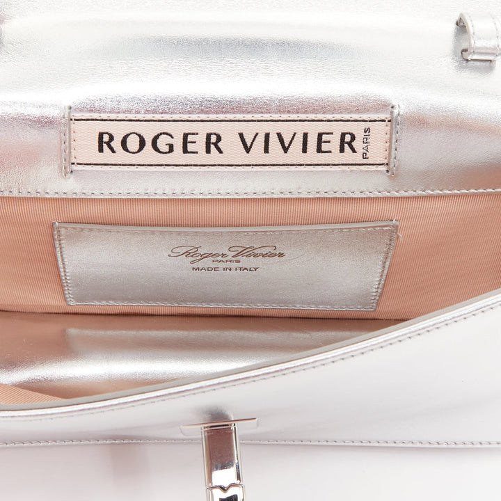 ROGER VIVIER 2023 Kaleidochoc Viv Choc Mini Disco silver sequin crystal bag