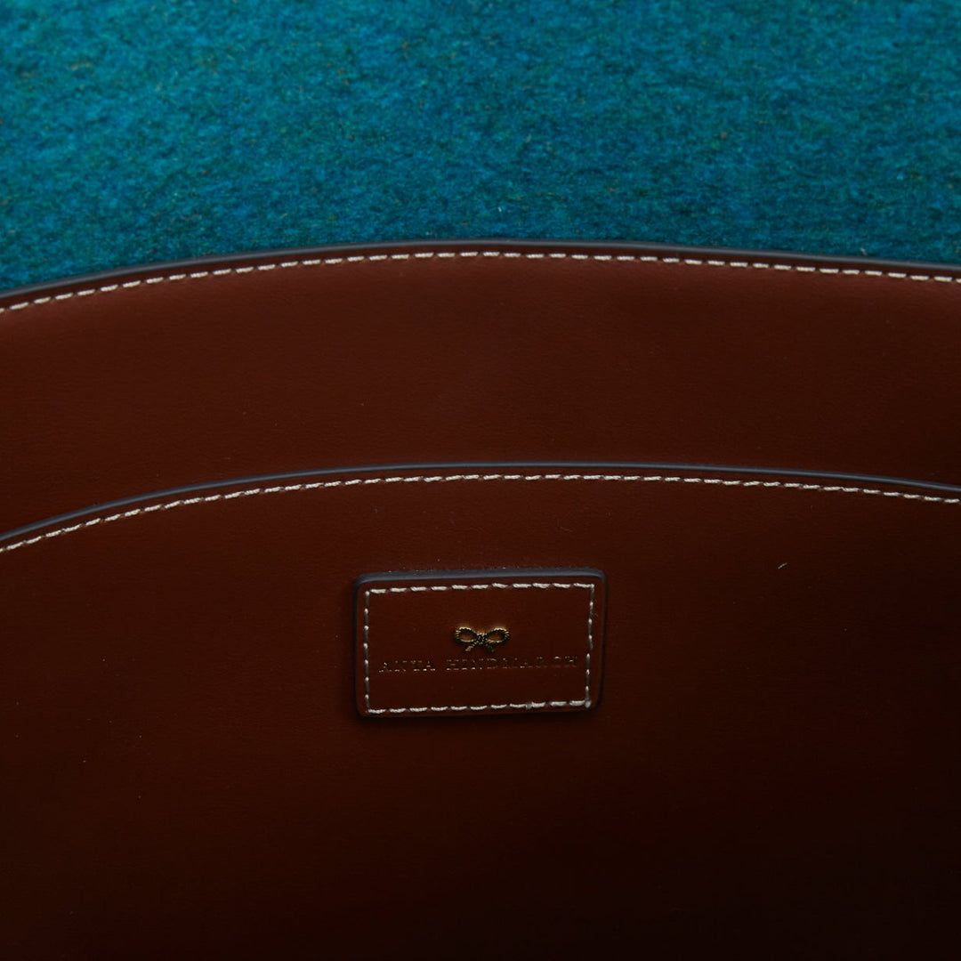 ANYA HINDMARCH Heinz Baked Beans teal recycled felt small open top tote bag