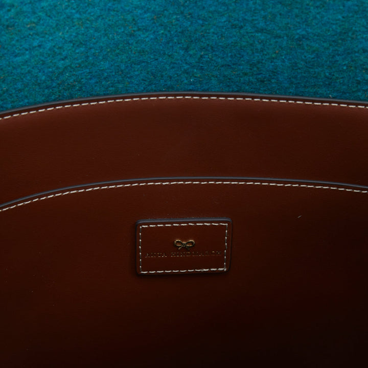 ANYA HINDMARCH Heinz Baked Beans teal recycled felt small open top tote bag